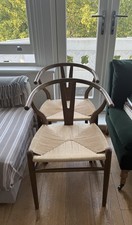 Hansel Wishbone Replica Dining Chair Wood Natural Weave Light Walnut Oil-Rubbed