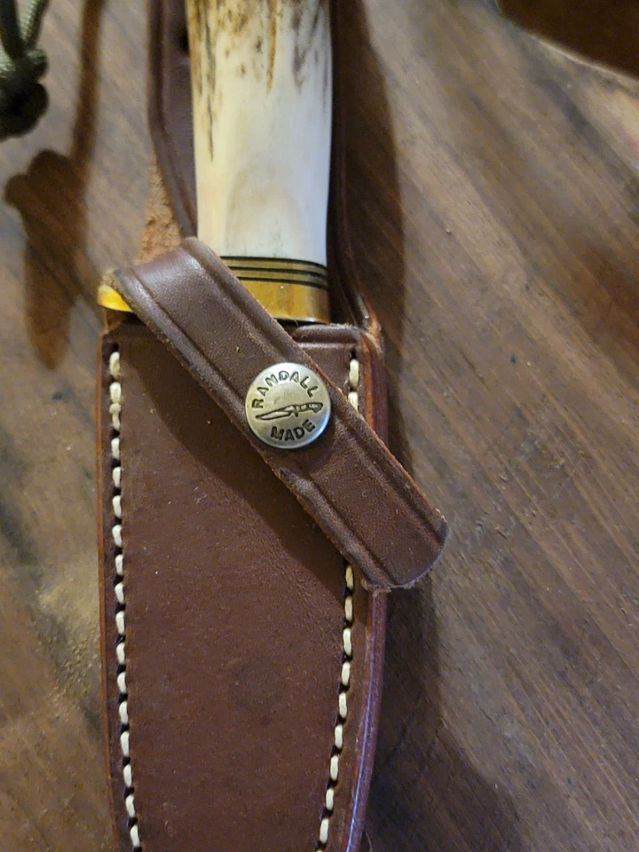 Randall Made Knives Model 8-4" Trout and Bird Stag Handle NICE! - Image 2 of 4