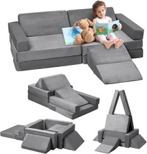 Kindercouch 12-teilige modulare Spielcouch f&uuml;r Kinder Spielzimmer Aktivit&auml;ten