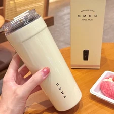 SMEG 550ml Insulated Cup – Cream Stainless Steel Tumbler for Hot & Cold Drinks