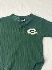 Green Bay Packers Baby Bodysuit 12M Mighty Mac Thermal Long Sleeve NFL