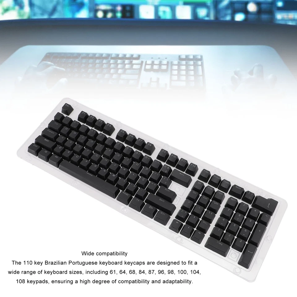 110 Keys Keyboard Keycaps Backlight Translucent Portuguese Keyboard Keycaps High - Image 3 of 4