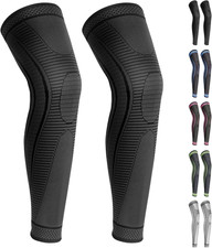 2 Pack Full Leg Compression Sleeves for Men and Women Long Knee Brace Support fo