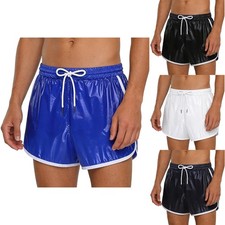 Mens Shorts Loose Trunks Underpants Boxer Briefs Drawstring Elastic Waist Boxer