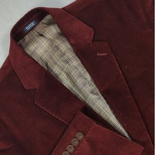 Saddlebred Corduroy Blazer Burgundy Mens Size 46L