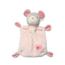 Pusblu Maus Mäuschen Schmusetuch rosa mit pinkem Herz