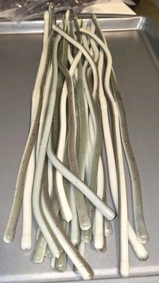16'' Spaghetti Worm 12 pk- Natural Eel -Bass Walleye  - Similar to G Crazy