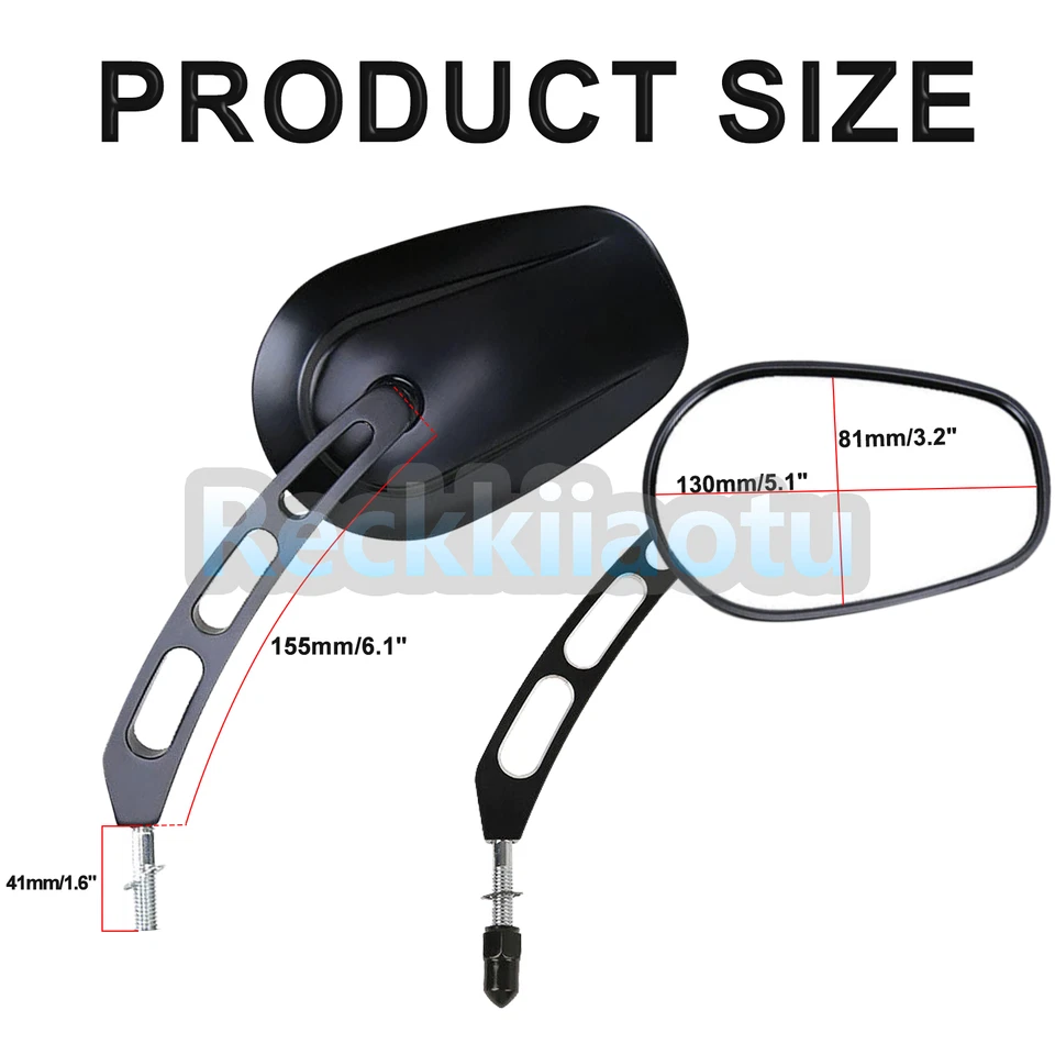 Espejos retrovisores de 8 mm para Harley-Davidson Tour Glide/Super Glide/ Street Glide Foto 2 de 4