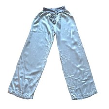 PJ Harlow Jolie Icy Lavender Purple Satin Wide Leg Pajama Pants