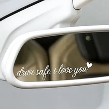 3X Drive Safe Mirror Sticker, Cute Car Stickers, Car Decals, Rear View White