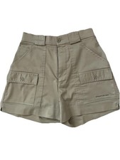 Vintage High Waisted Khaki Sportif USA Women  s Safari Shorts 1980s Pockets CUTE