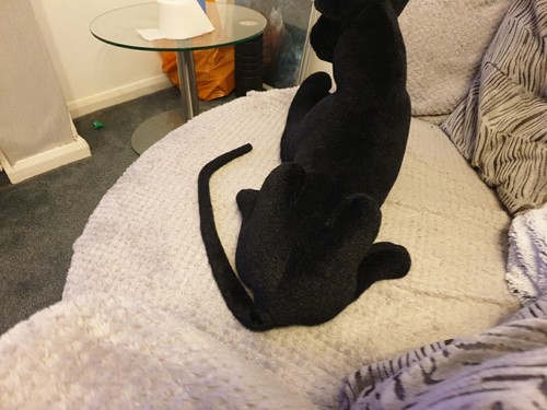 BlackPanther Soft/Hard Realistic Display Stuffed Animal Black Large Cat - Afbeelding 6 van 14
