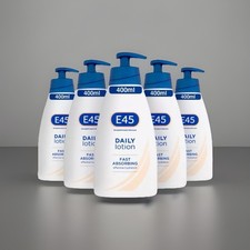 E45 Daily Skin Lotion, 400ml - Pack of 5 - perfume free- FREE DELIVERY ( pack 5)