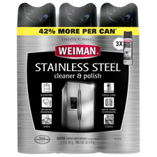Weiman Stainless Steel Kitchen and Home Appliance Cleaner & Polish,17 Oz, 3 pack