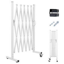 Metal Expandable Barrier Fence for Dogs, Portable Barricade Gate with Casters...