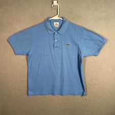 Lacoste Mens Blue Polo Shirt Size 4 100 Cotton Short Sleeve