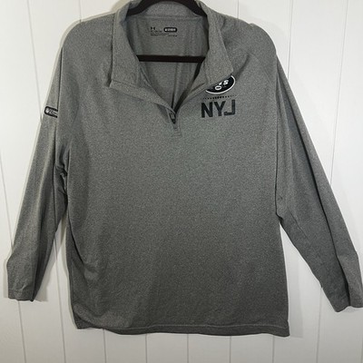 Under Armour NY Jets Combine Authentic HeatGear 1/4 Zip Pullover Gray XL NFL