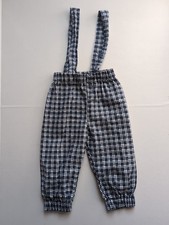 Vintage 12 Months Plaid Balloon Pants Plaid Blue Overalls 90's Y2K Suspender