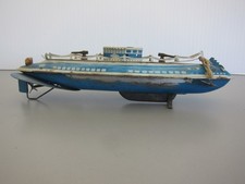 WOLVERNE CLOCKWORK TOY SUBMARINE, ALL METAL, 13" LONG, AS-IS  14.95 SHIP 