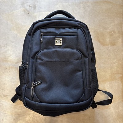 Bruno Cavalli Laptop Backpack Bag USB Charging Port School Work Canvas Black