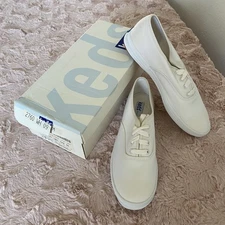 Keds Women's 9M Champion Sneakers Leather Lace-Up White 2760