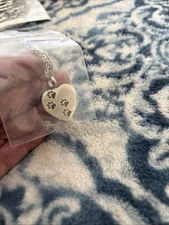 925 sterling silver paw print necklace