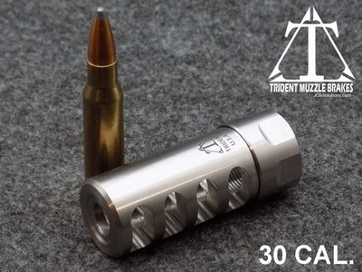 5/8x24 Self Timing 30 cal.  4 port Stainless Muzzle brake Made in the U.S.A.