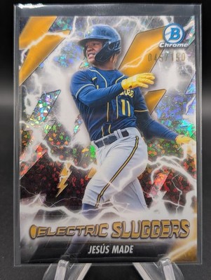 2026 Bowman Jesus Made Electric Sluggers Mini Diamond 45/150 Brewers
