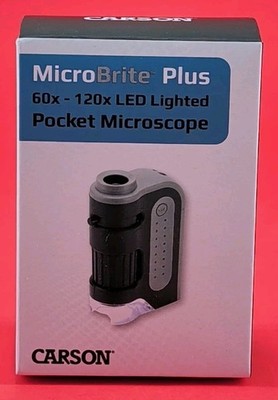 Carson Microbrite Plus Led Pocket Microscope 60X 120X Magnification Education...