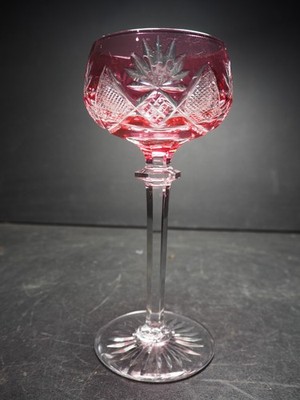 Val St Lambert Kristall ''BERNCASTEL'' weinrot Weinglas - 18 cm (7'') hoch