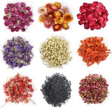 9 Bags Dried Flowers,100 Natural Dried Flowers Herbs Kit for Soap Making, DI...