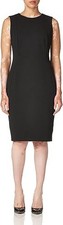 Calvin Klein Women's Scuba Crepe Sleeveless Princess Seam Sheath Dress-Black, 10