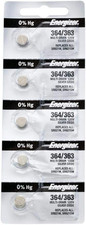 364-363 1.55V 364/363 Low-Drain Battery SR621SW Pack of 5 Batteries.