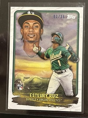 ESTEURY RUIZ 2023 Topps X Bob Ross BUDDING TALENTS RC /35 Titanium White