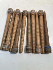 Wood Bobbins Spools Wooden Industrial Style, 8" Wood Quills with STAPLES, Lot-10
