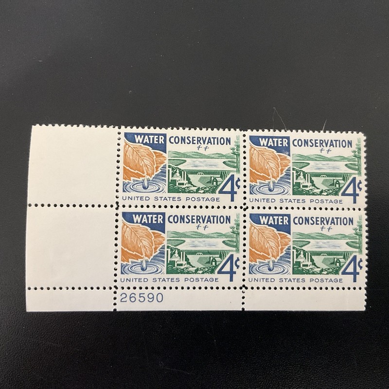 Scott #1150 Plate Block of Four 1960 4c Water Concervation