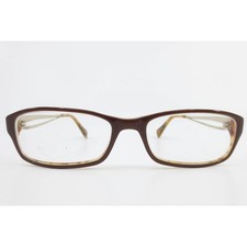 Saks Fifth Avenue SA 1009 BR Brown Rectangular Eyeglasses Houndstooth 53-16-135