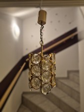 Lampada a sospensione vintage placcata oro di Palwa, anni 60/70