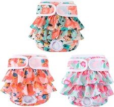 Reusable Washable Dog Diapers 3 Pack - for Female Dogs - Heat Incontinence
