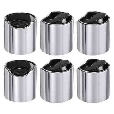 6 Stück für aluminisierte Kunststoffkappen, 28/410, robust, silber/schwarz