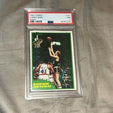 LARRY BIRD 1981 Topps Basketball Super Action East Card #101 Graded PSA 7 HOF