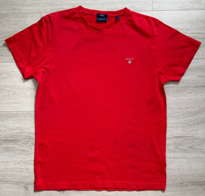 GANT Herren T Shirt M Rot Small Logo Basic Baumwolle Casual