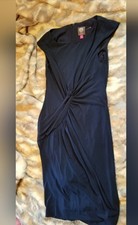 vince camuto elegant navy blue cocktail dress, women's size 8