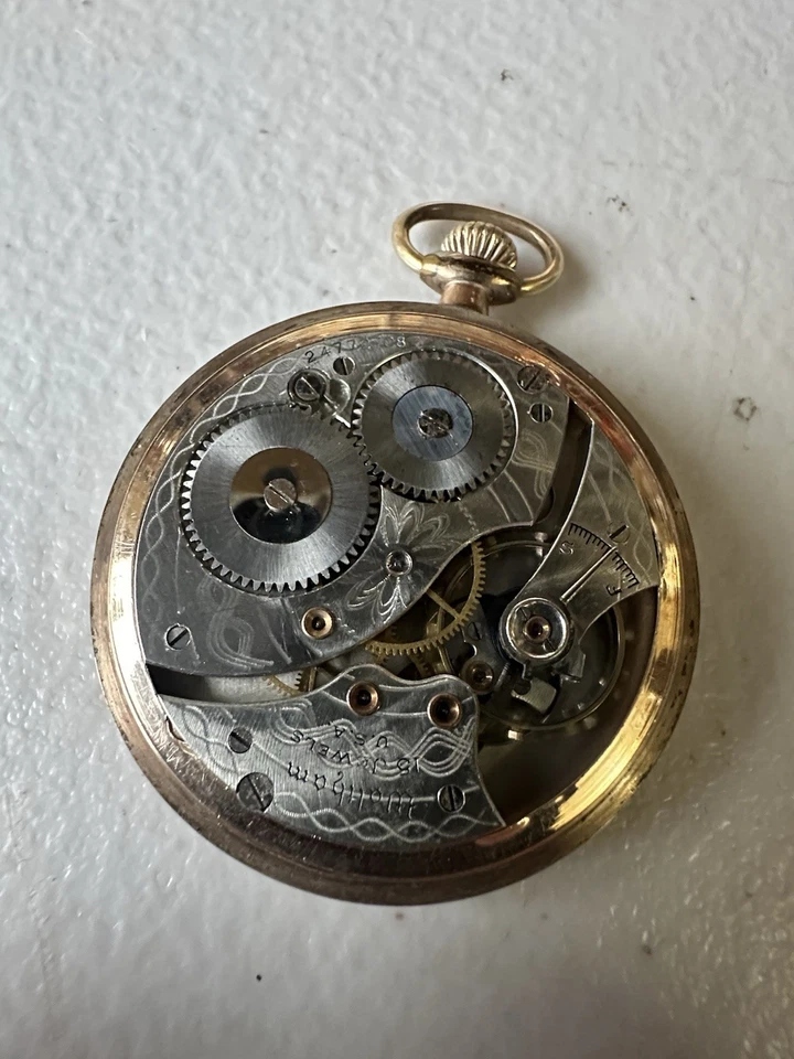 Waltham Pocket Watch 1894 12’s 1924 Gold Rolled For Parts - Image 2 of 4
