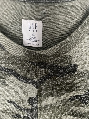 Girls Gap Green Camouflage Twist Front Tunic Top L 10 - Picture 3 of 3