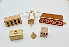 Wooden Train Set Accessories Lot of 6