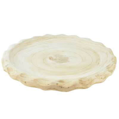 Dekoschale Holz Paulownia Natur Holzschale Ø36cm Tischdeko rustikal leicht