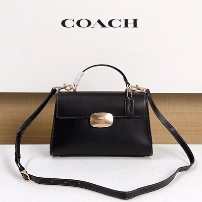 COACHコーチ エリザ トップハンドル 黒 ブラック 公式】コーチアウトレット | エライザ トップ ハンドル バッグ