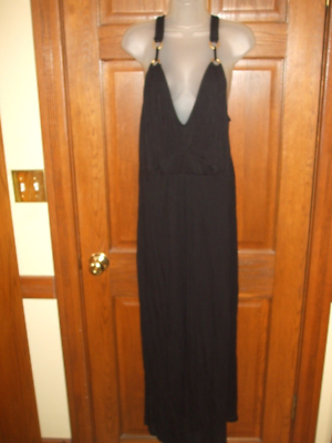 Fashion Bug Black Empire Waist Deep V-Neck Knit Maxi Dress - Size 1X | eBay Fashion Bug Black Empire Waist Deep V-Neck Knit Maxi Dress - Size 1X | eBay