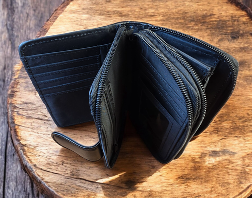 Womens Genuine Soft Real Leather Patchwork Purse Twin Zipped Wallet Coin Pouch - Picture 56 of 72